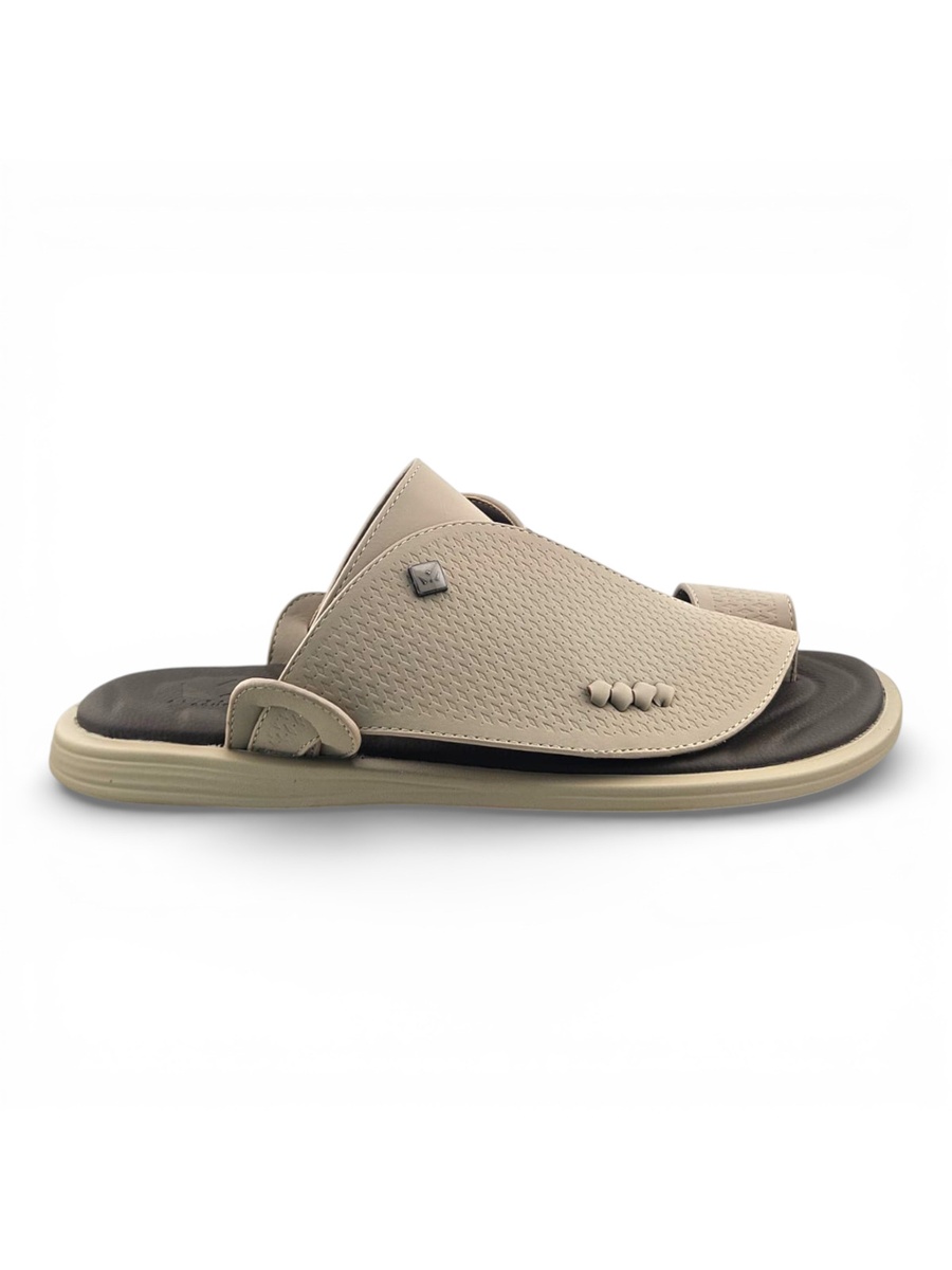 Men Beige Casual Sandals - Modern Comfort Slip-Ons