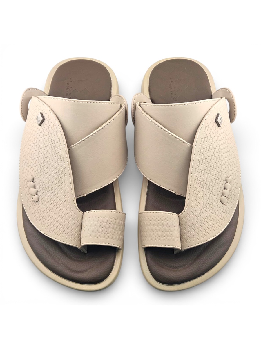 Men Beige Casual Sandals - Modern Comfort Slip-Ons