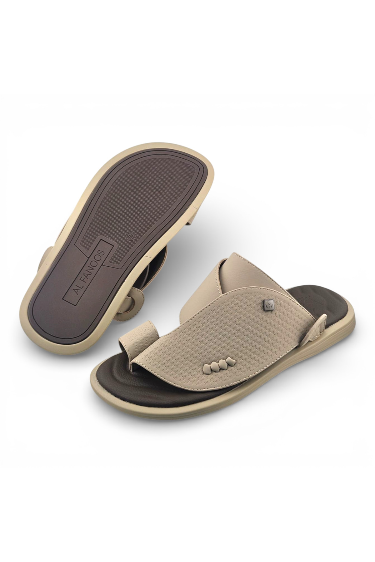 Men Beige Casual Sandals - Modern Comfort Slip-Ons