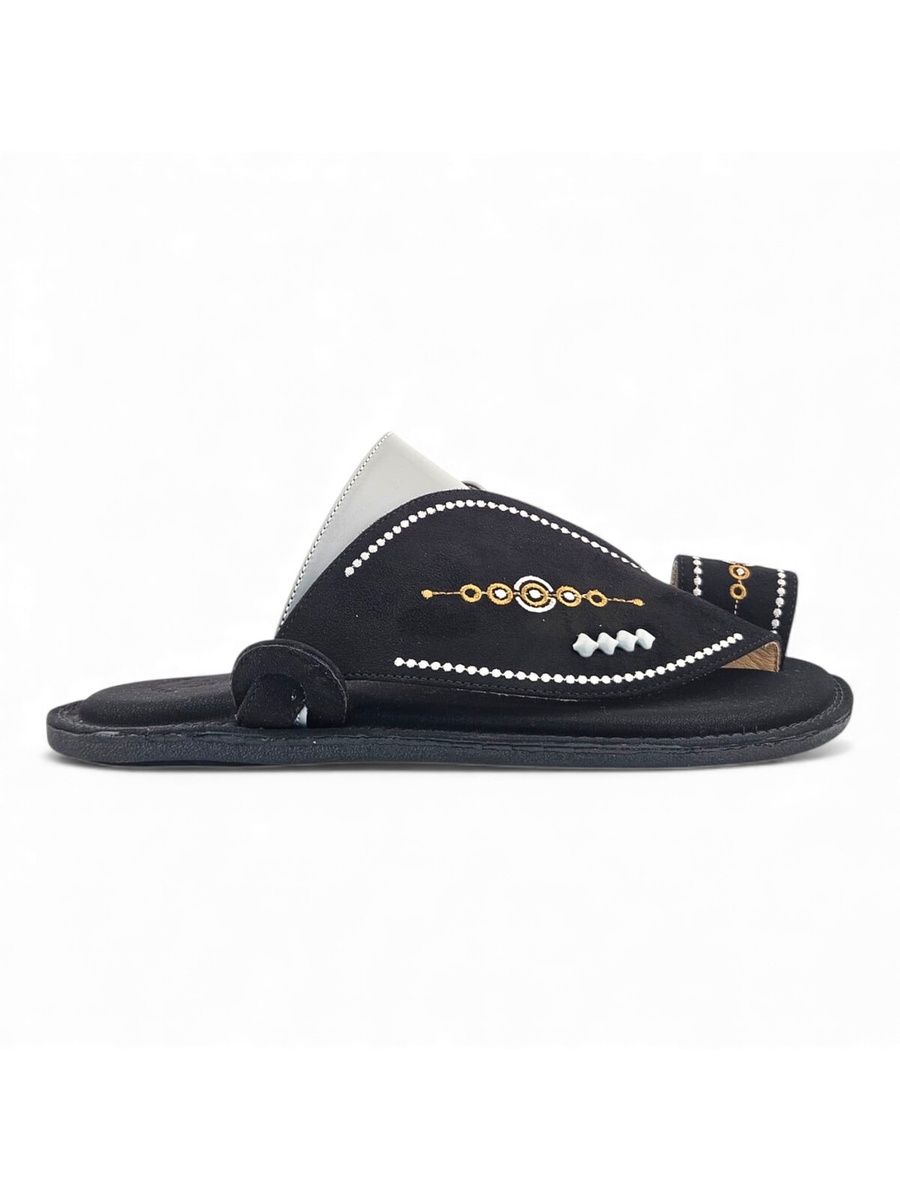 Men Black Arabic Sandals - Classic Emirati Style