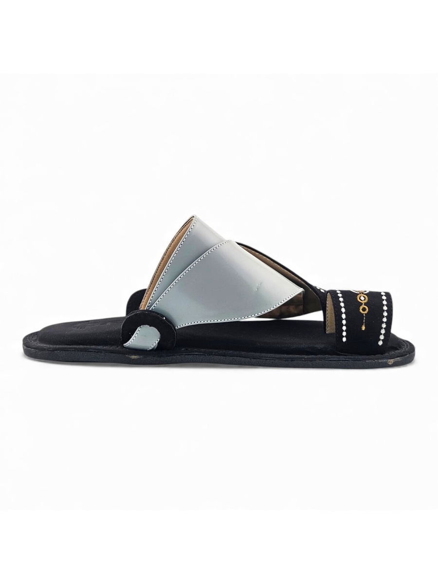 Men Black Arabic Sandals - Classic Emirati Style