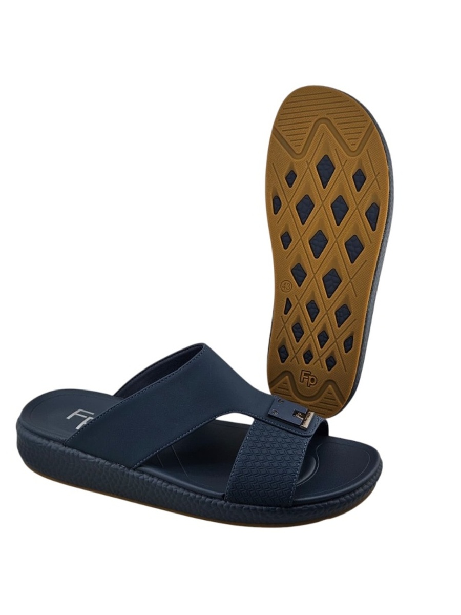 Men Dark Blue Arabic Sandals - Comfortable Slip-On Design