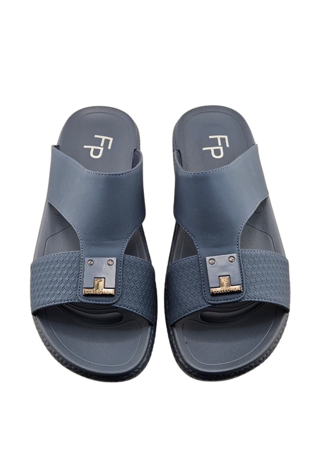 Men Dark Blue Arabic Sandals - Comfortable Slip-On Design