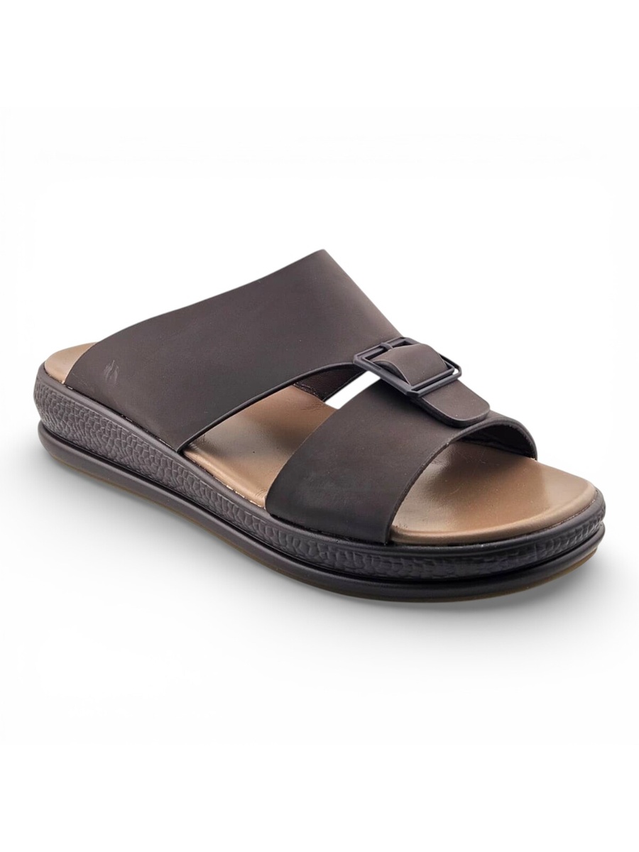Men Coffee Brown Casual Slip-On Sandals