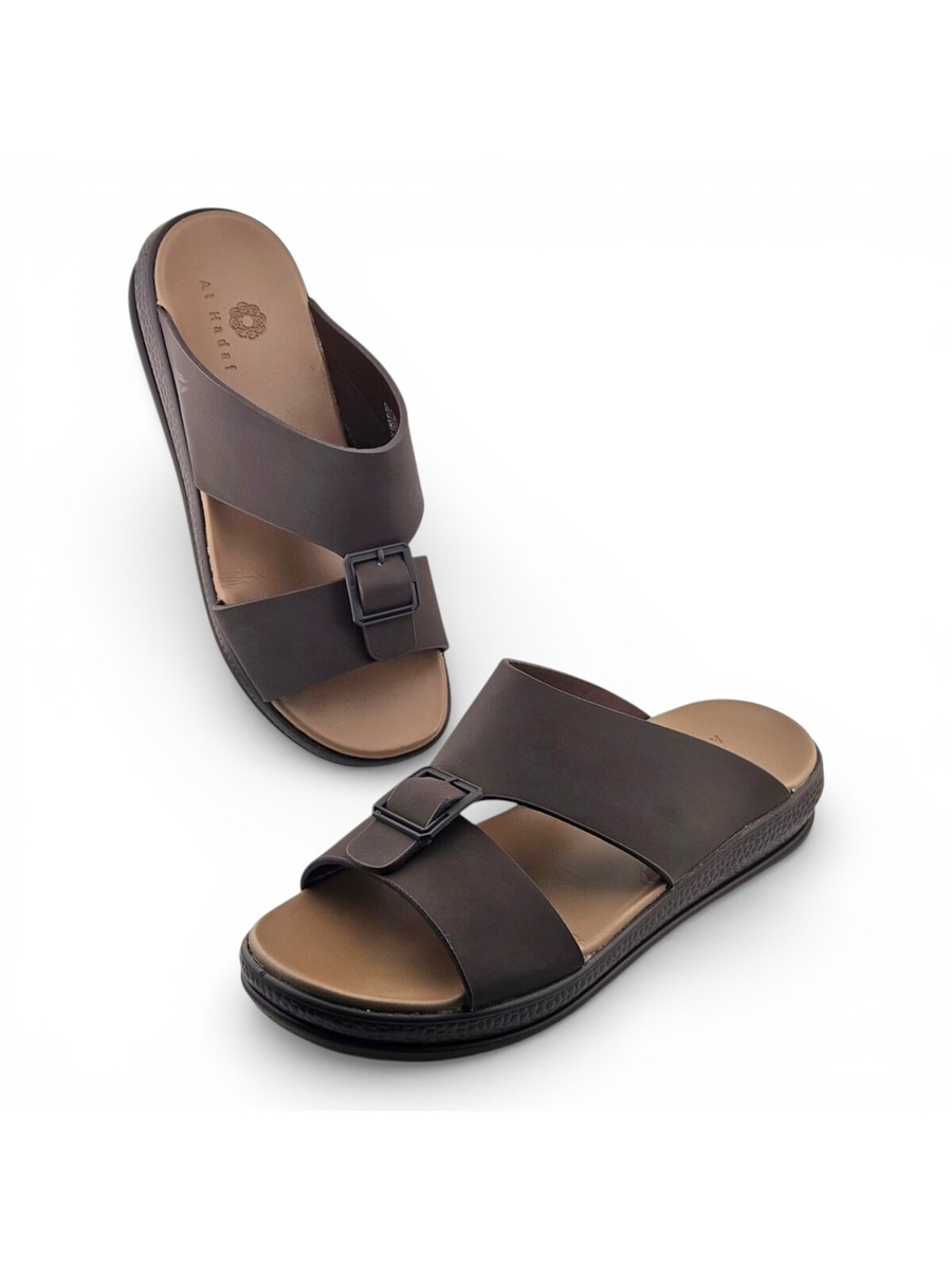 Men Coffee Brown Casual Slip-On Sandals