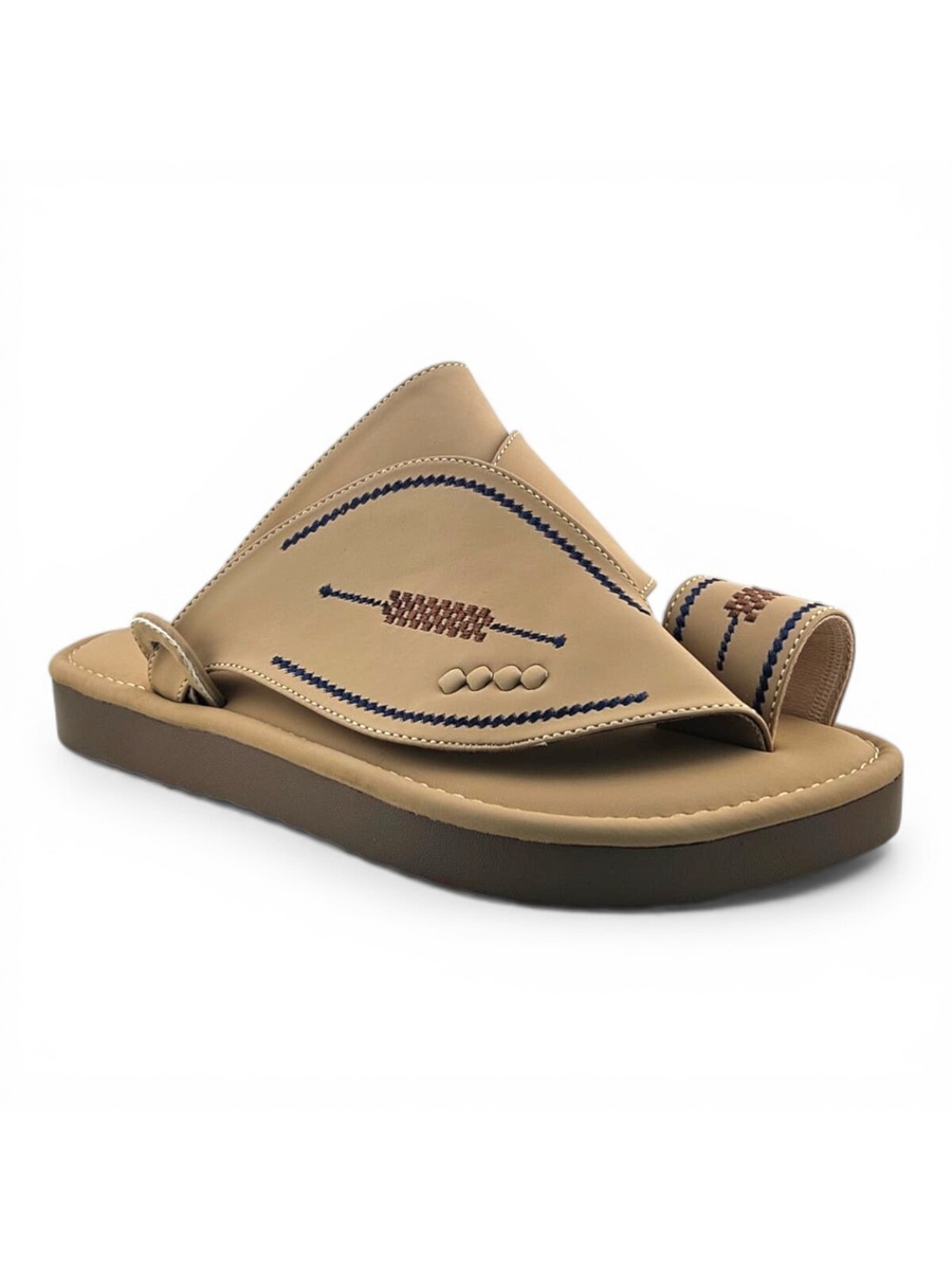Men Beige Emirati Sandals - Traditional Arabic Footwear