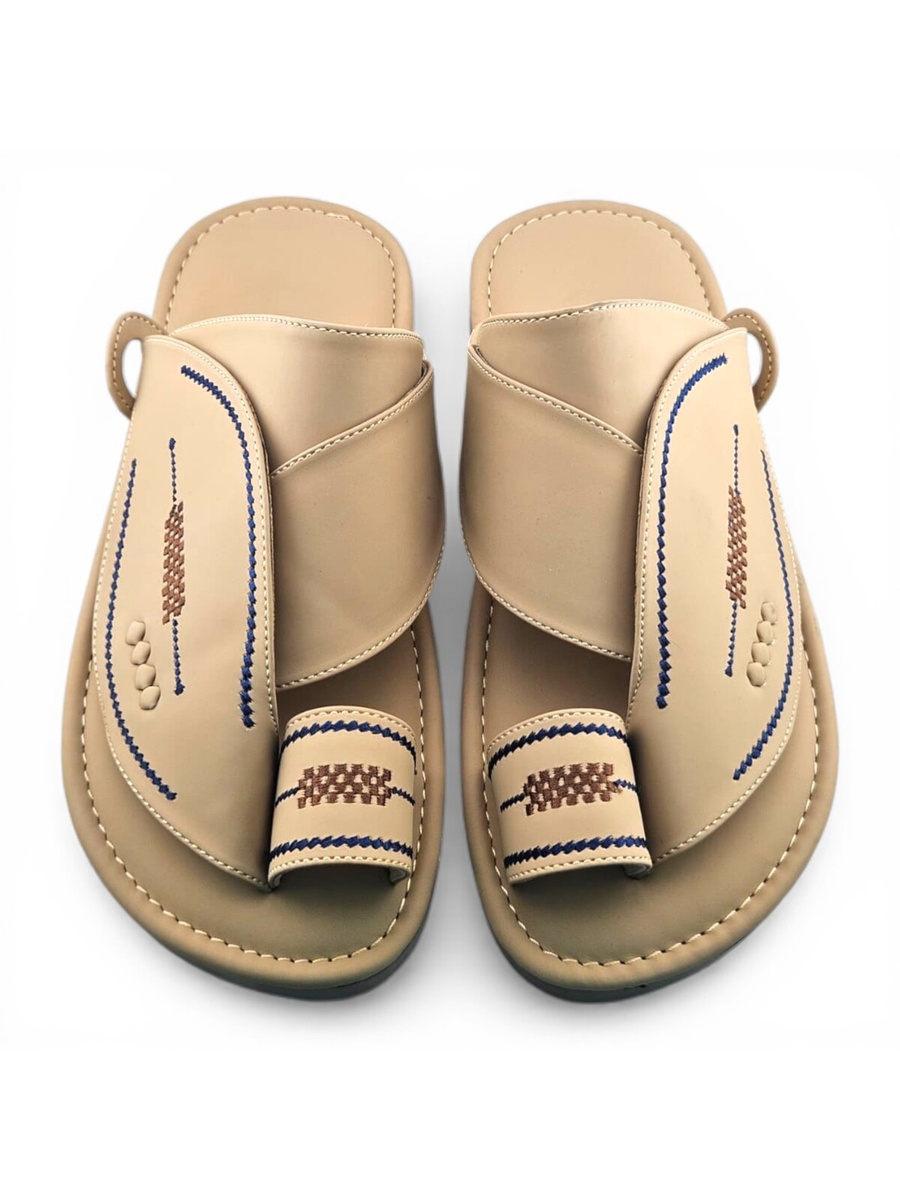 Men Beige Emirati Sandals - Traditional Arabic Footwear