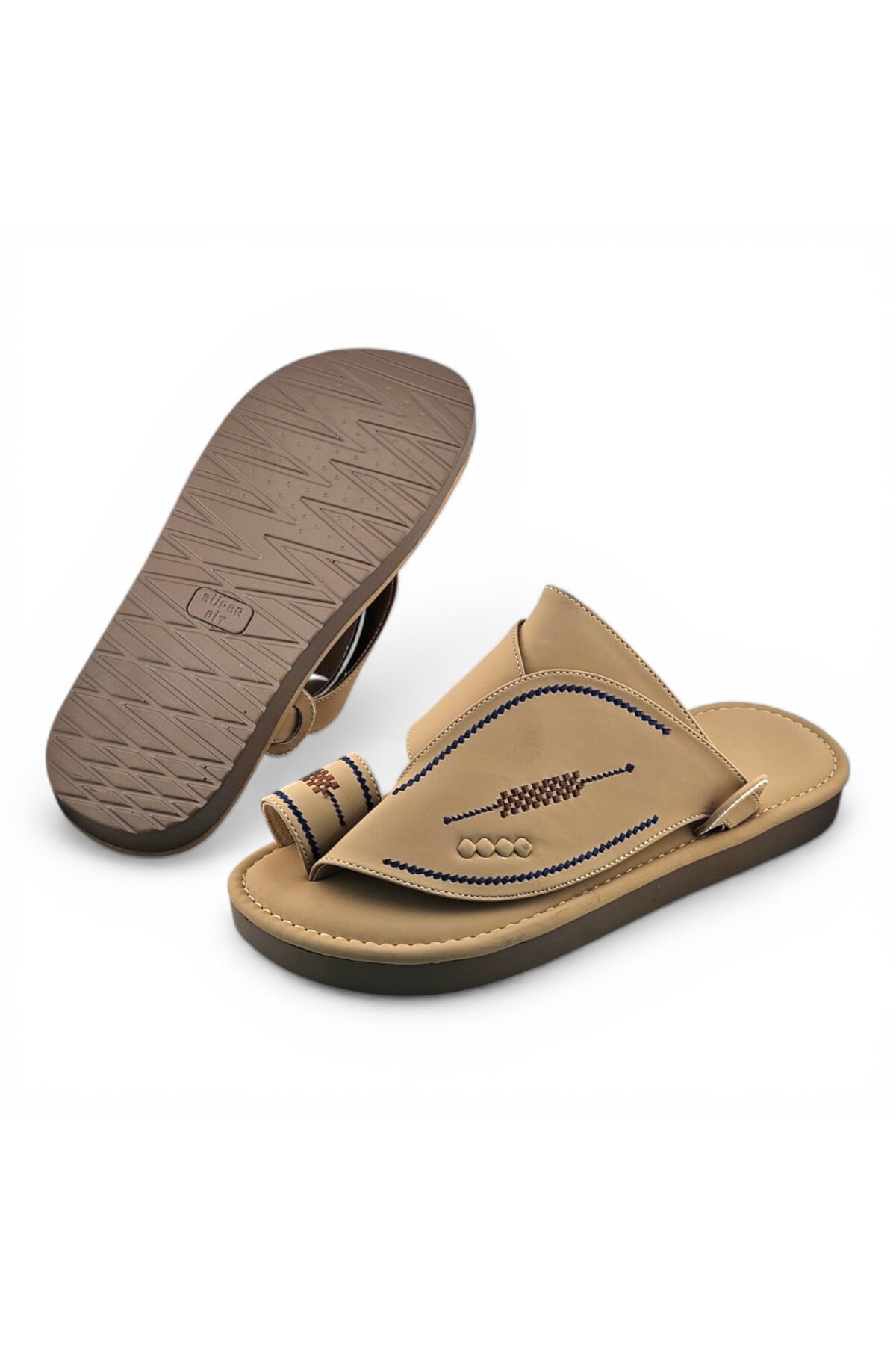 Men Beige Emirati Sandals - Traditional Arabic Footwear