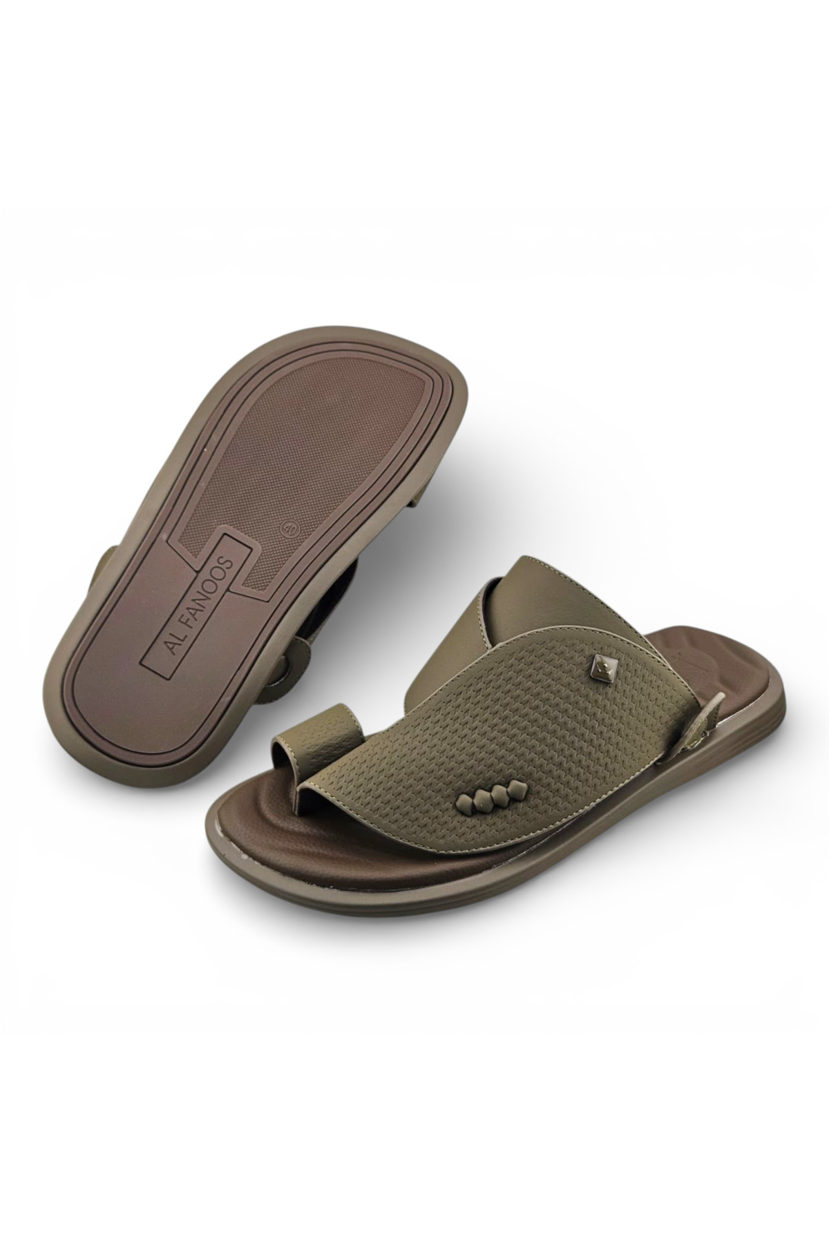 Men Olive Casual Sandals Slip-Ons