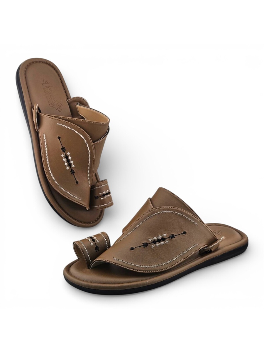 Men Grey Arabic Sandals - Premium Khaleeji Style