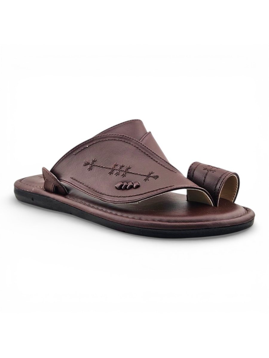 Men Coffee Brown Arabic Leather Sandals