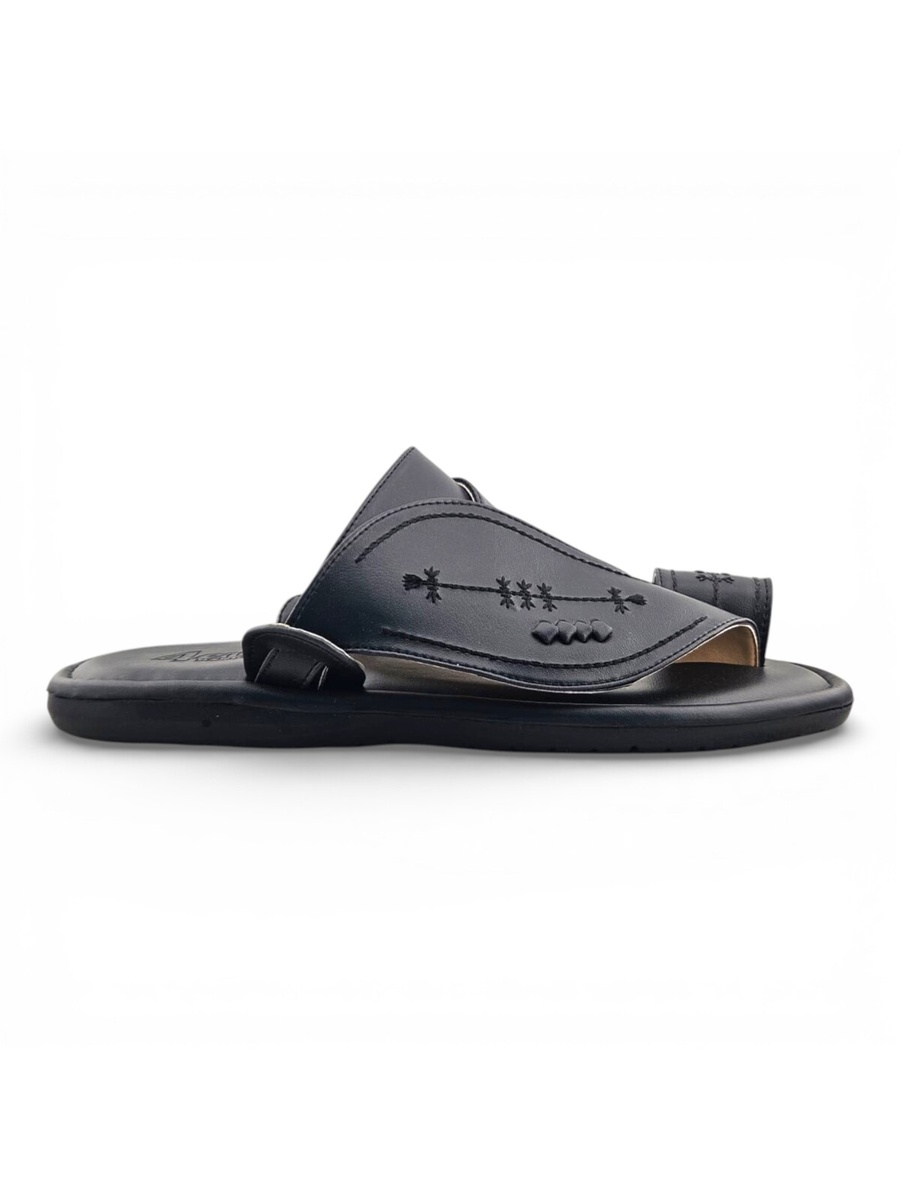 Premium Black Arabic Men Sandals - Thobe Slippers