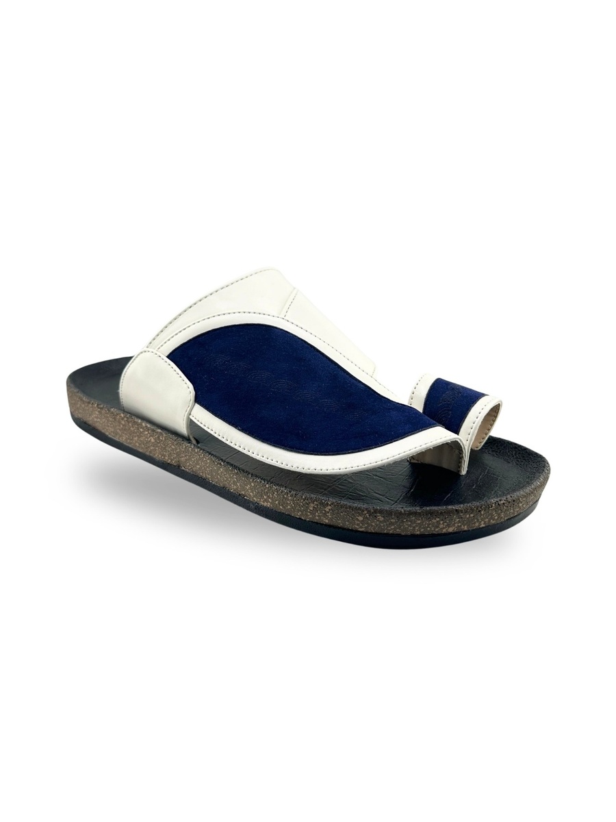 Men Elegant White and Navy Casual Sandals