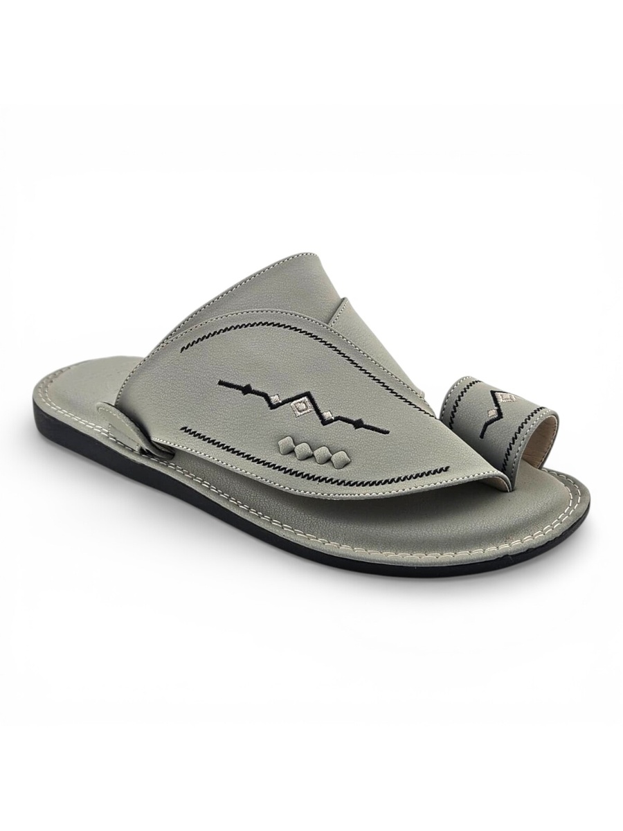 Grey Men Arabic Sandals - Traditional Footwear