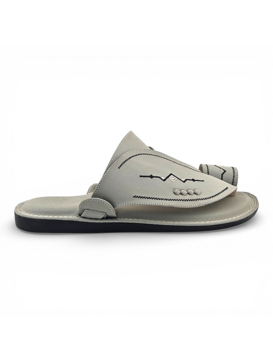 Grey Men Arabic Sandals - Traditional Footwear