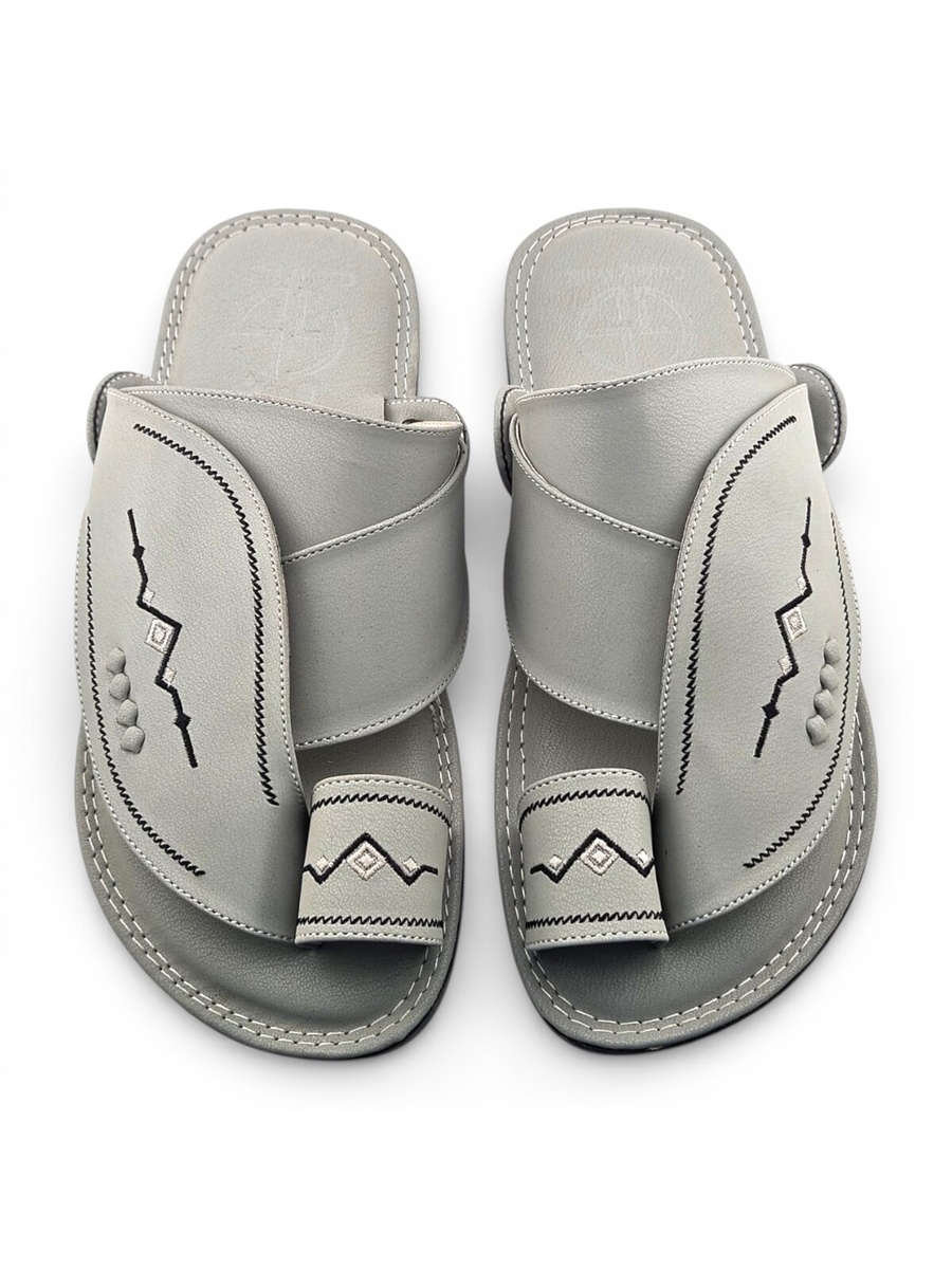 Grey Men Arabic Sandals - Traditional Footwear