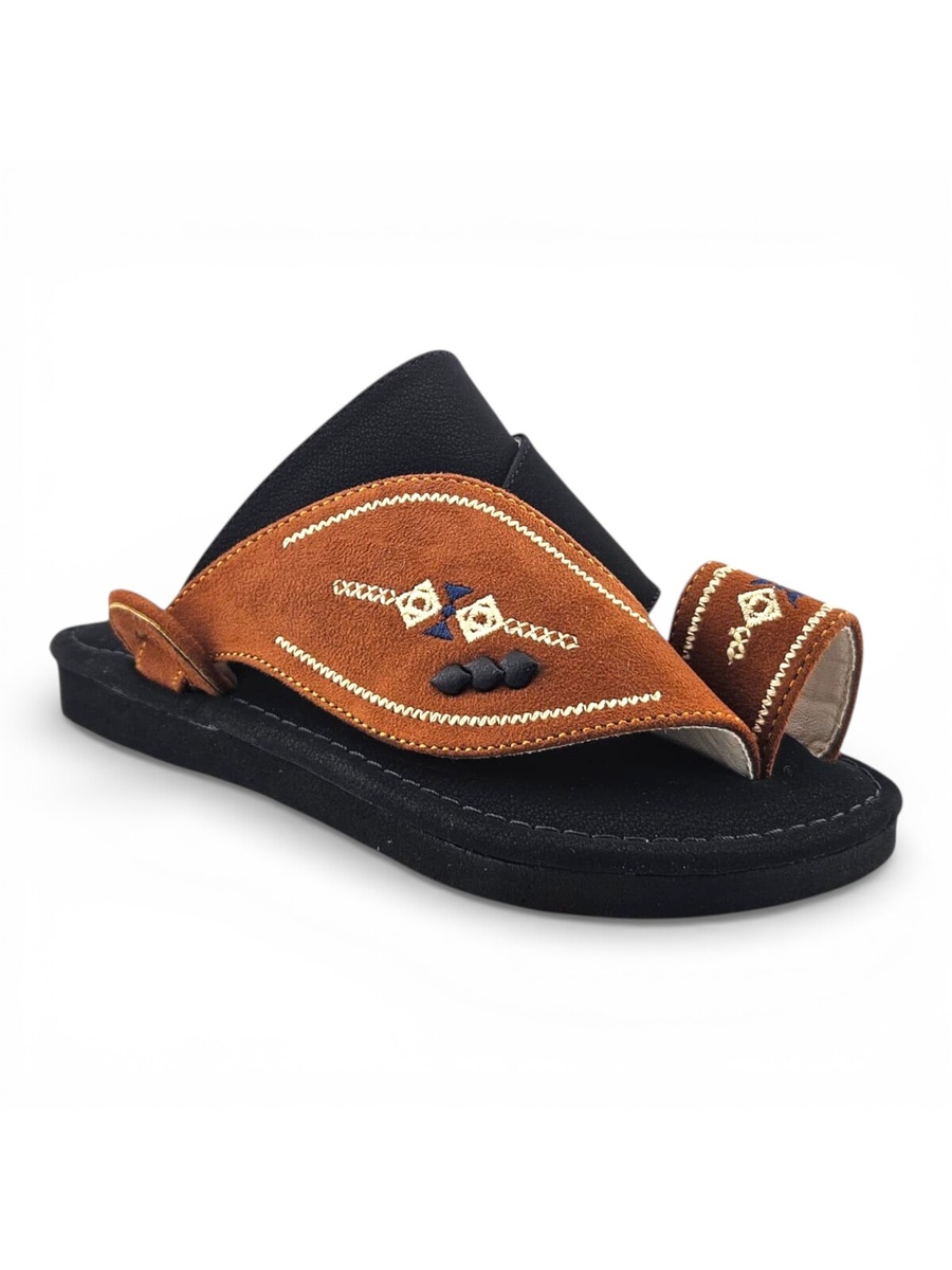 Boys Rust Toe-Post Comfort Arabic Slippers