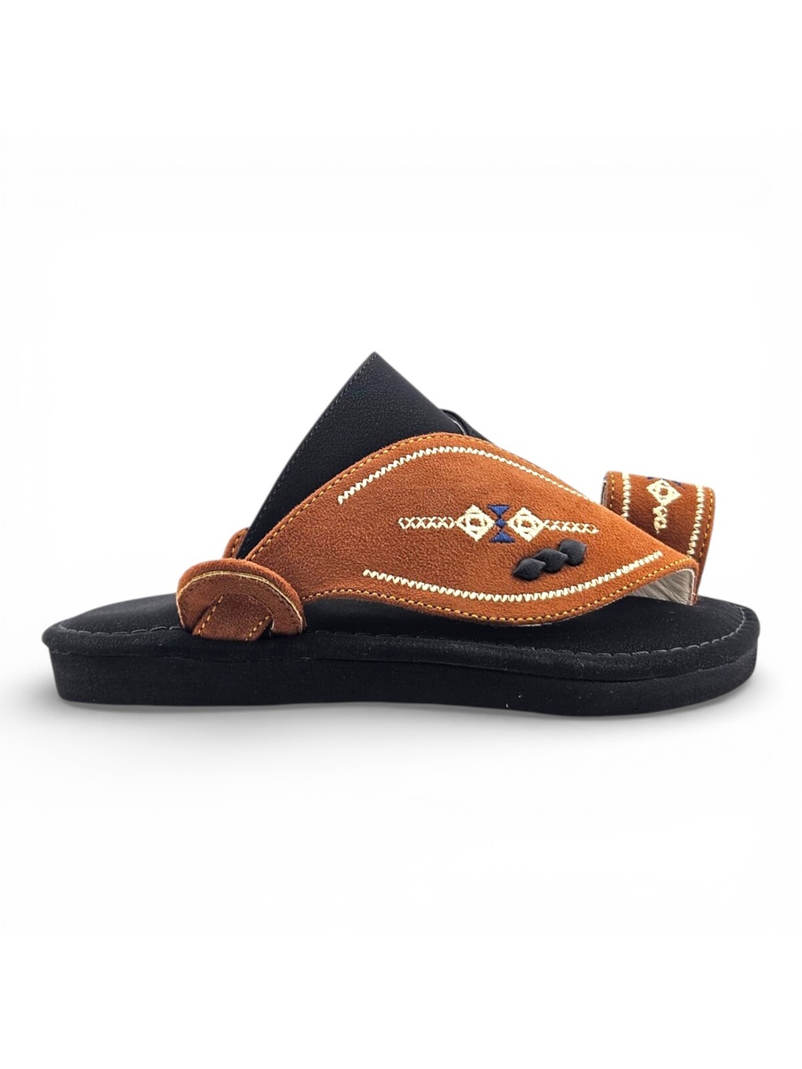 Boys Rust Toe-Post Comfort Arabic Slippers
