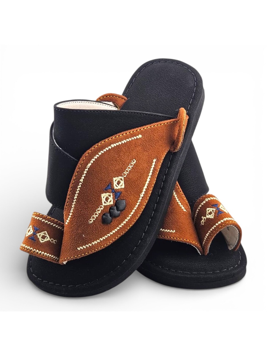 Boys Rust Toe-Post Comfort Arabic Slippers