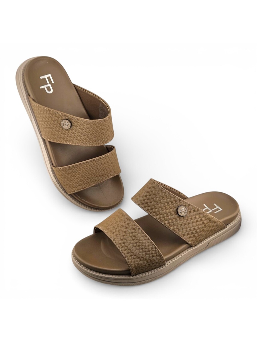 Men Khaki Comfort Slide Sandals