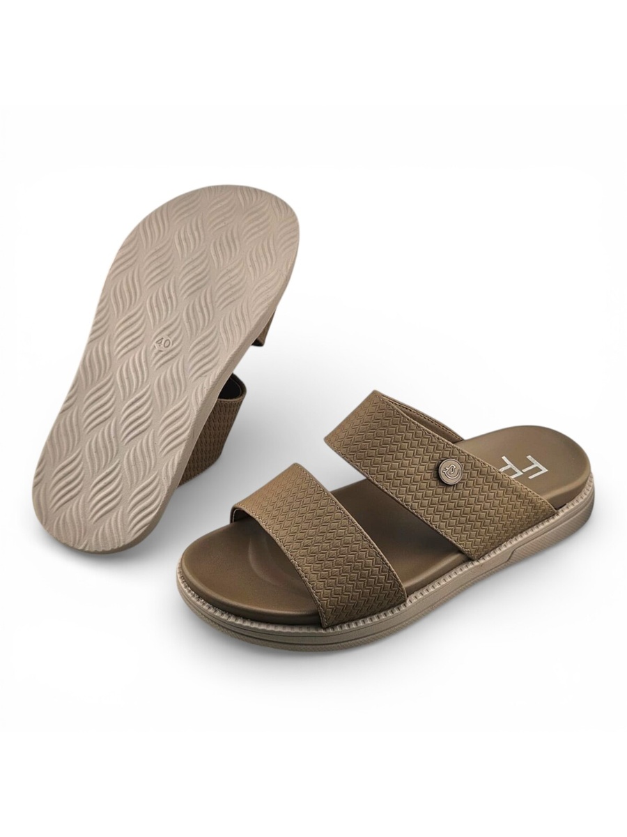 Men Khaki Comfort Slide Sandals