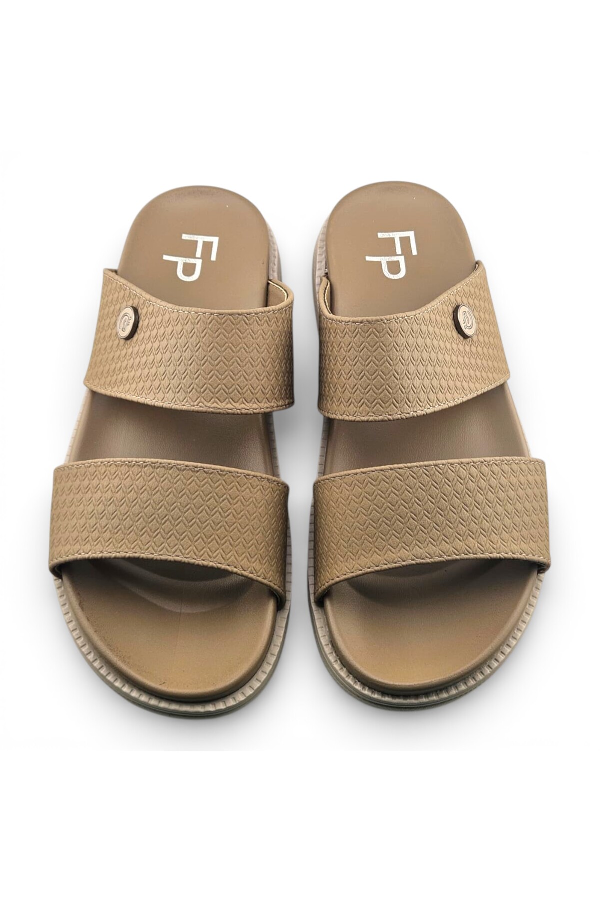 Men Khaki Comfort Slide Sandals