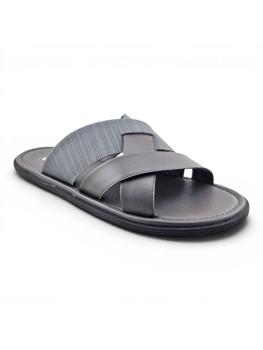 Men Grey Casual Cross-Strap Sandals