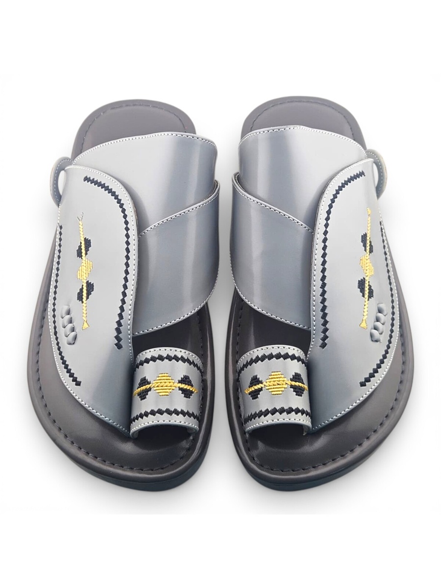 Silver Embroidered Arabic Sandals