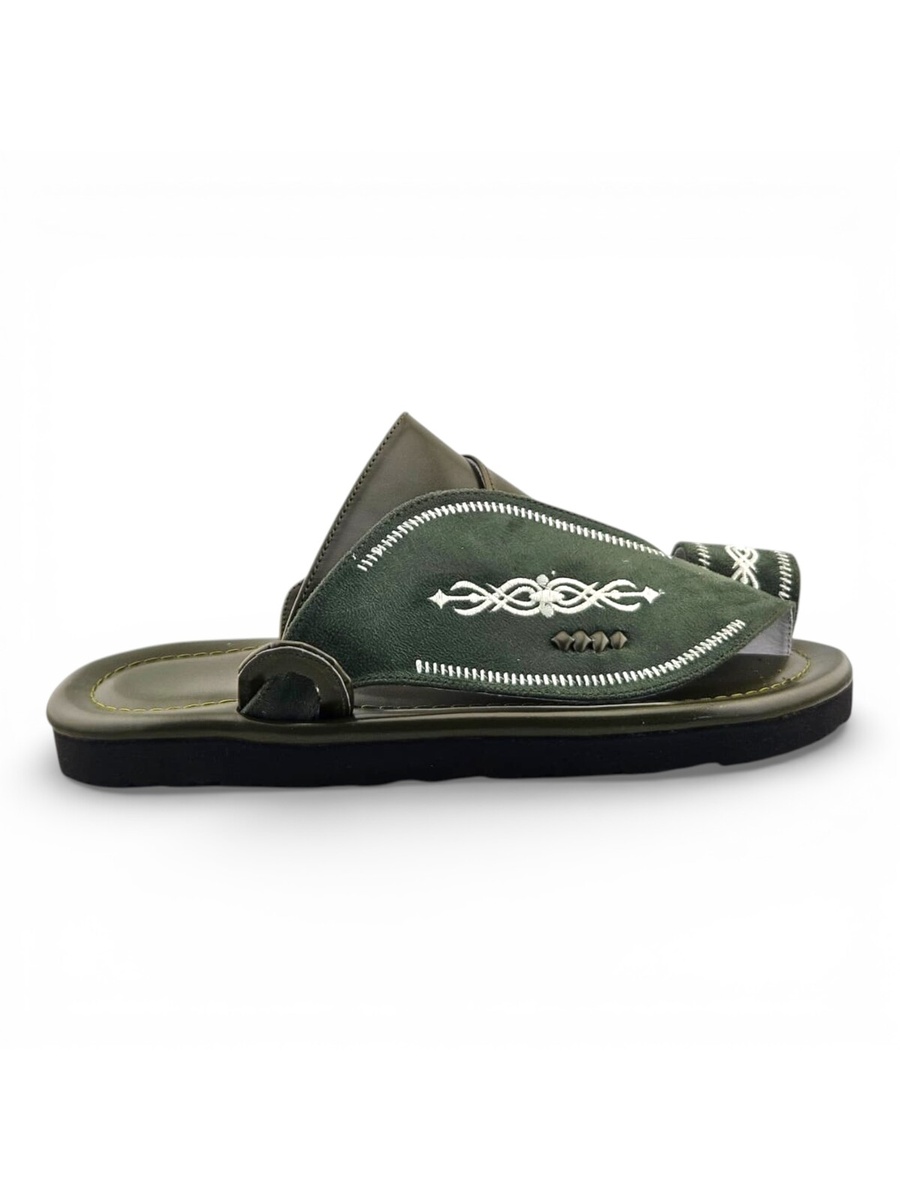 Men Olive Arabic Sandals - Traditional Footwear