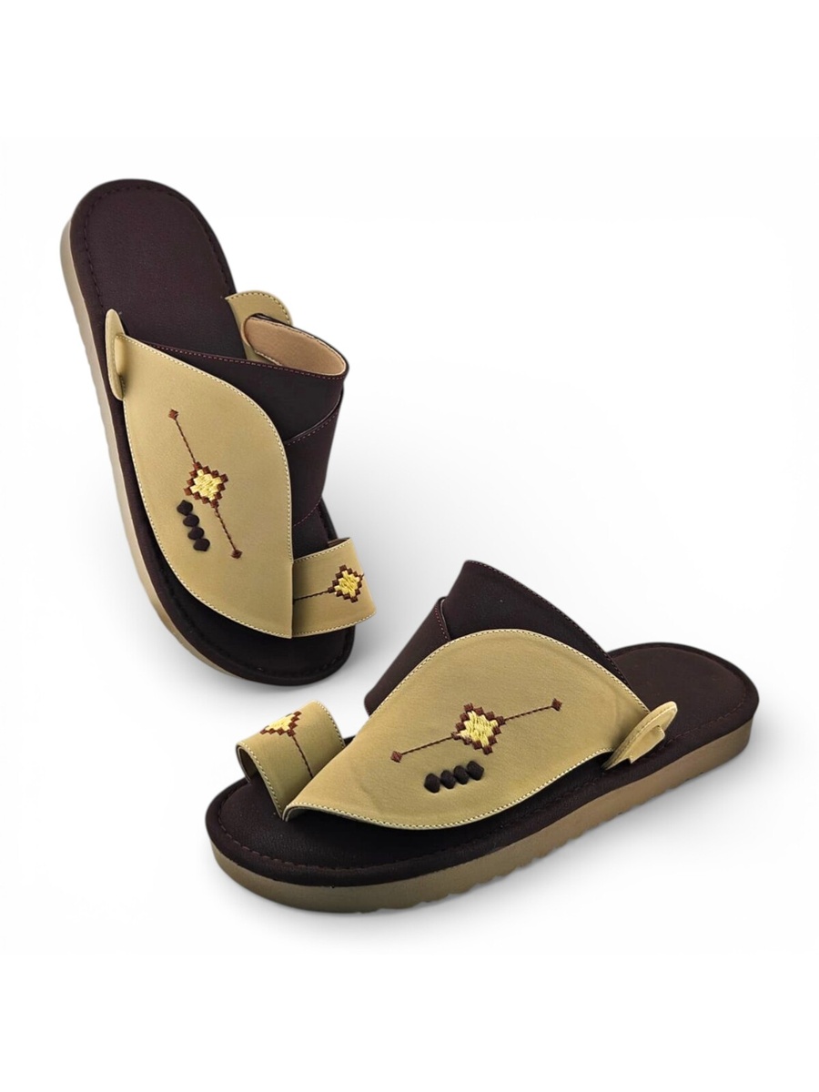 Men Cream Casual Sandals - Traditional Style