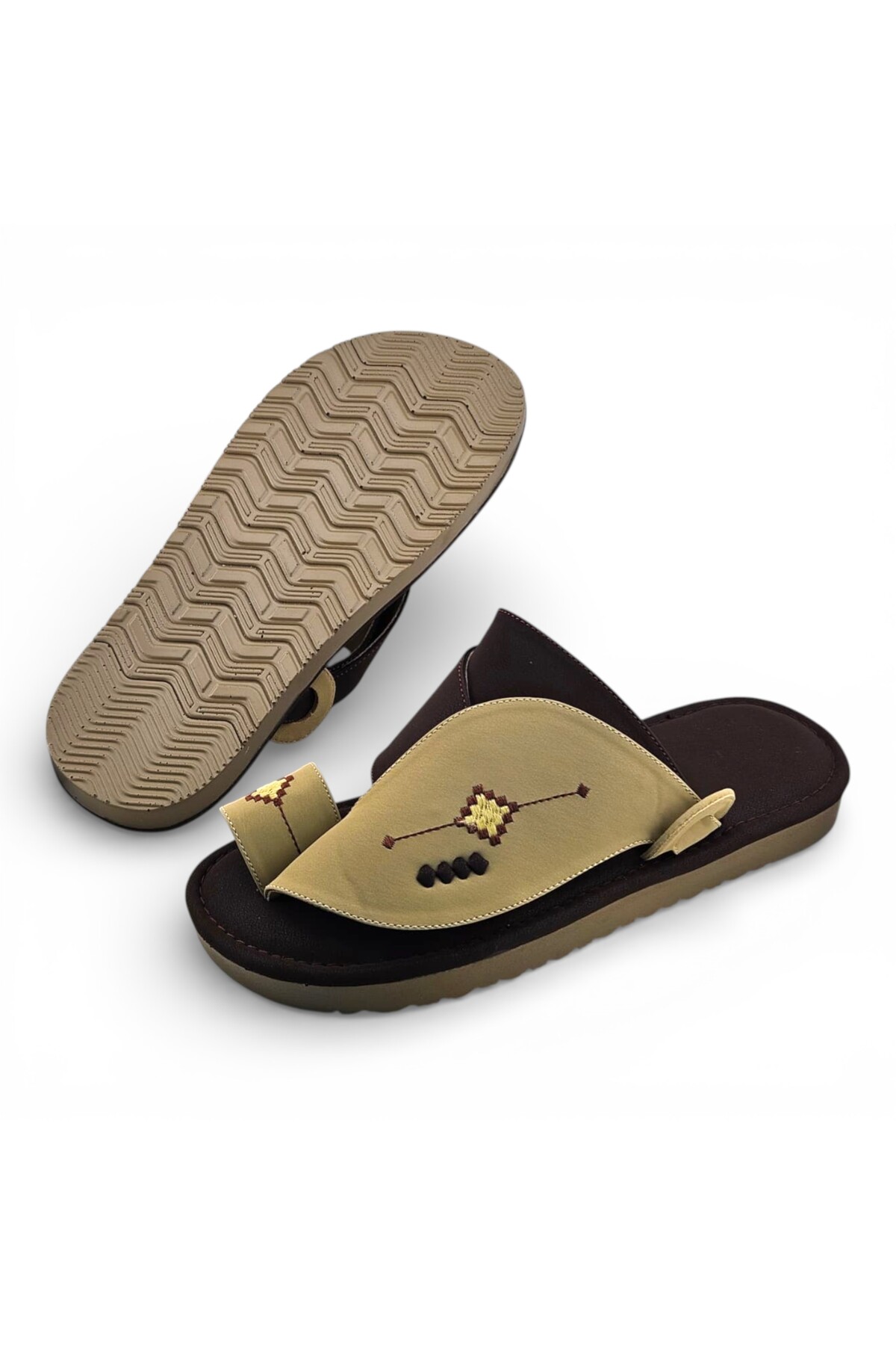 Men Cream Casual Sandals - Traditional Style