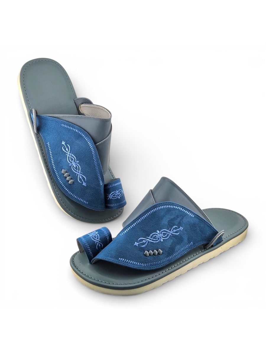 Men Emirati Thobe Sandals - Premium Blue Design