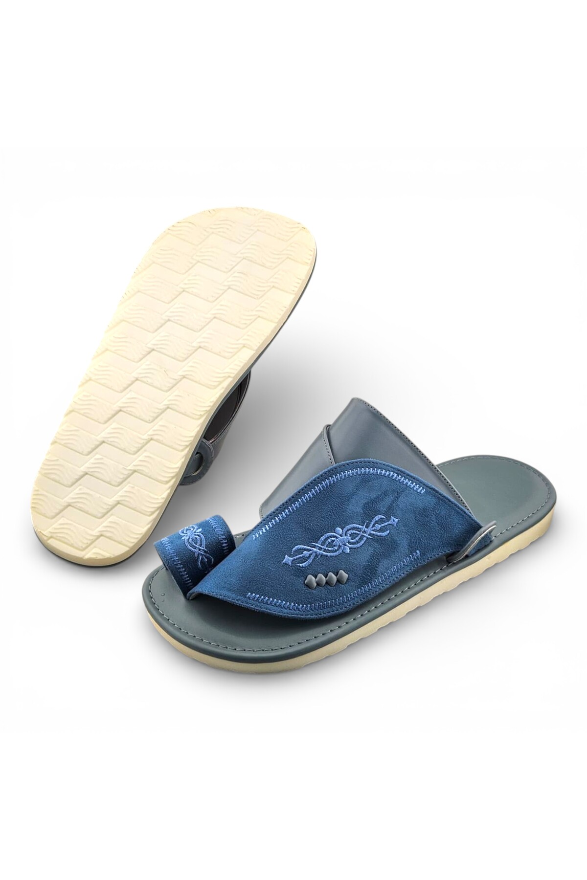 Men Emirati Thobe Sandals - Premium Blue Design
