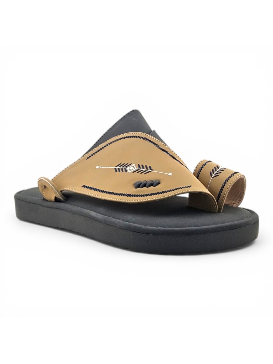Men Beige Emirati Sandals - Classic Arabian Style