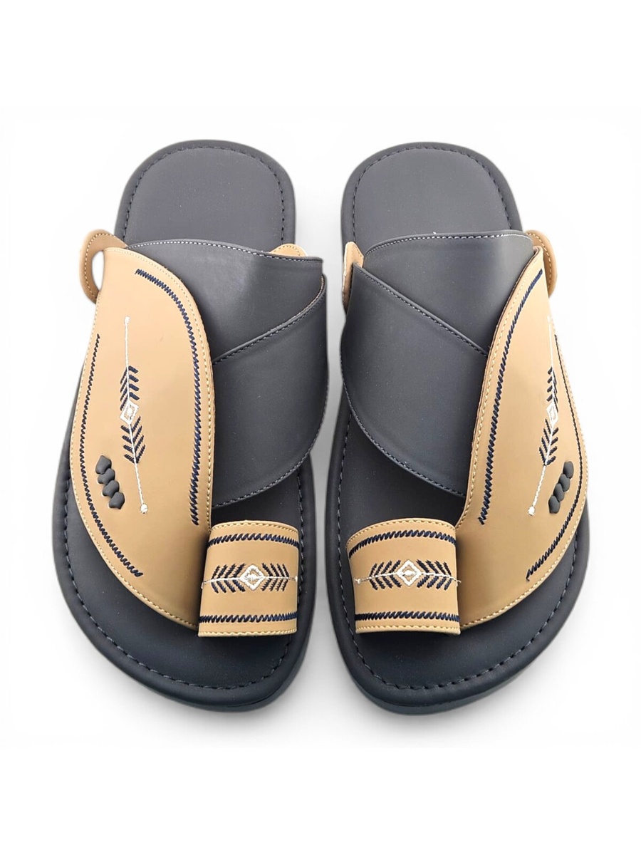 Men Beige Emirati Sandals - Classic Arabian Style