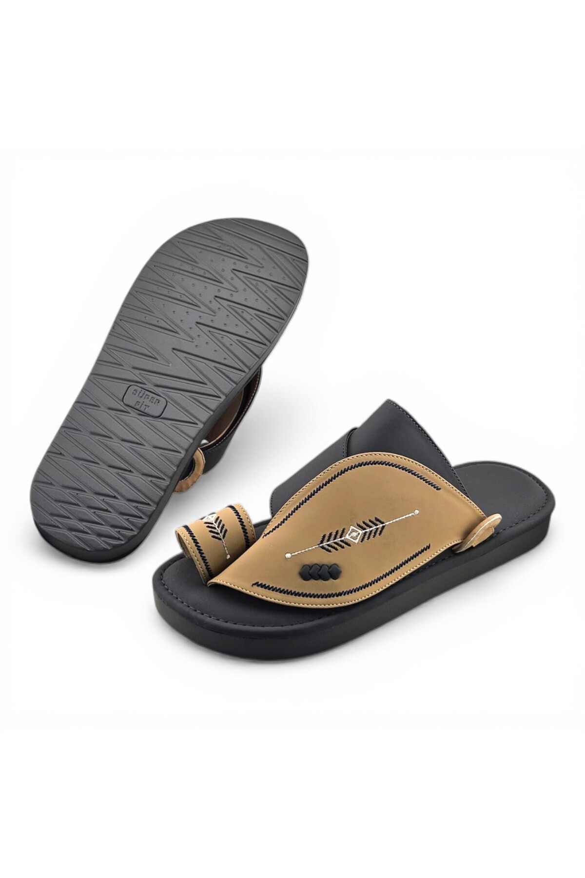 Men Beige Emirati Sandals - Classic Arabian Style