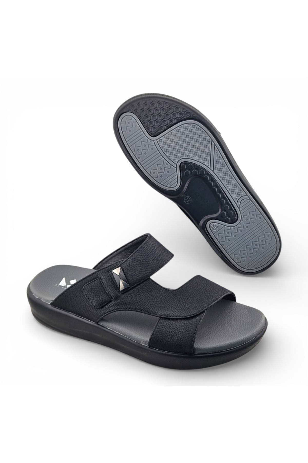 Men Black Comfort Slide Sandals