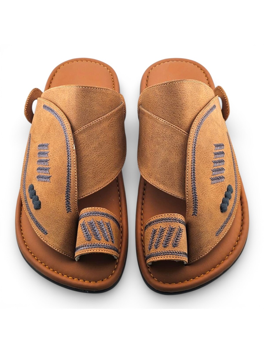 Mustard Men Arabic Sandals - Traditional and Comfortable