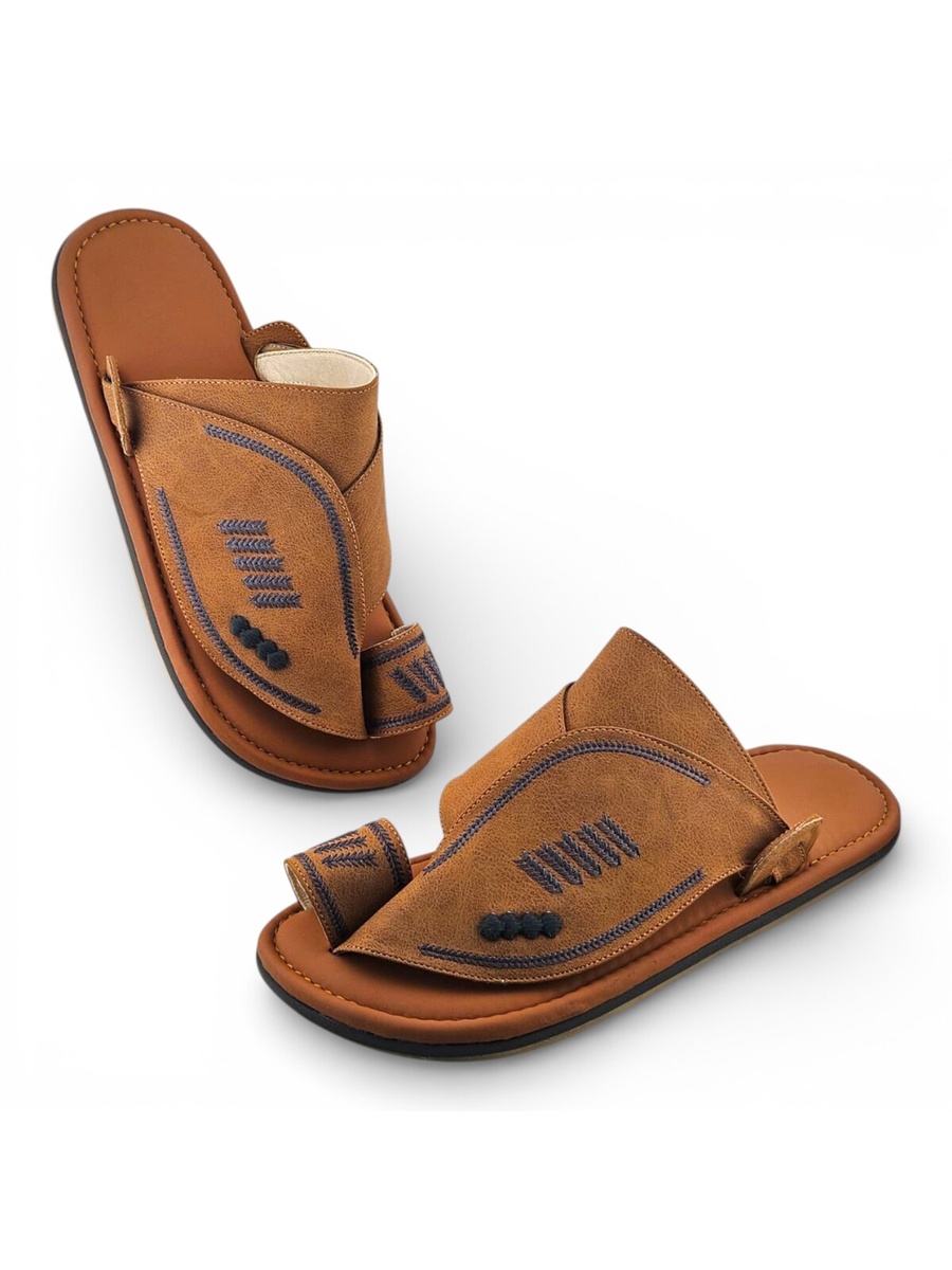 Mustard Men Arabic Sandals - Traditional and Comfortable