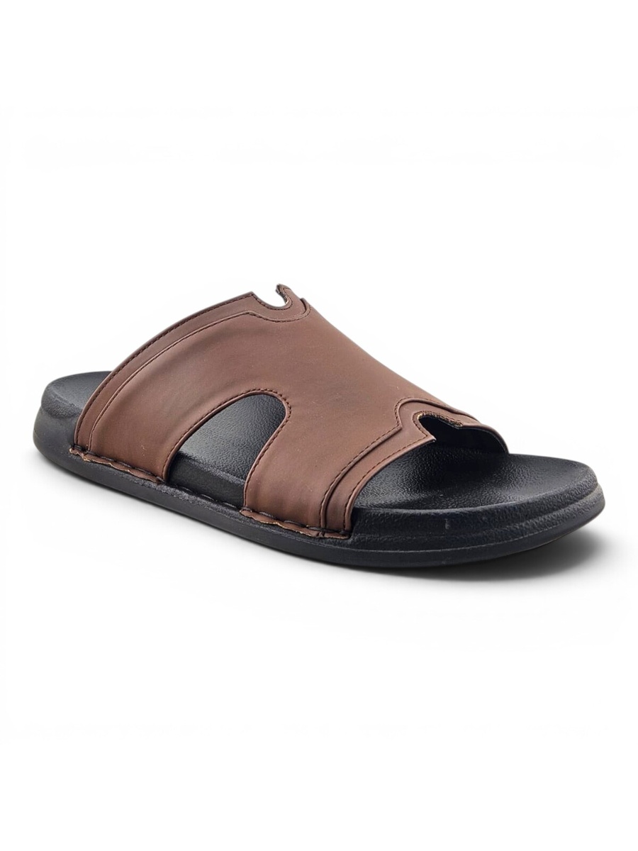 Men Brown Comfort Slide Sandals