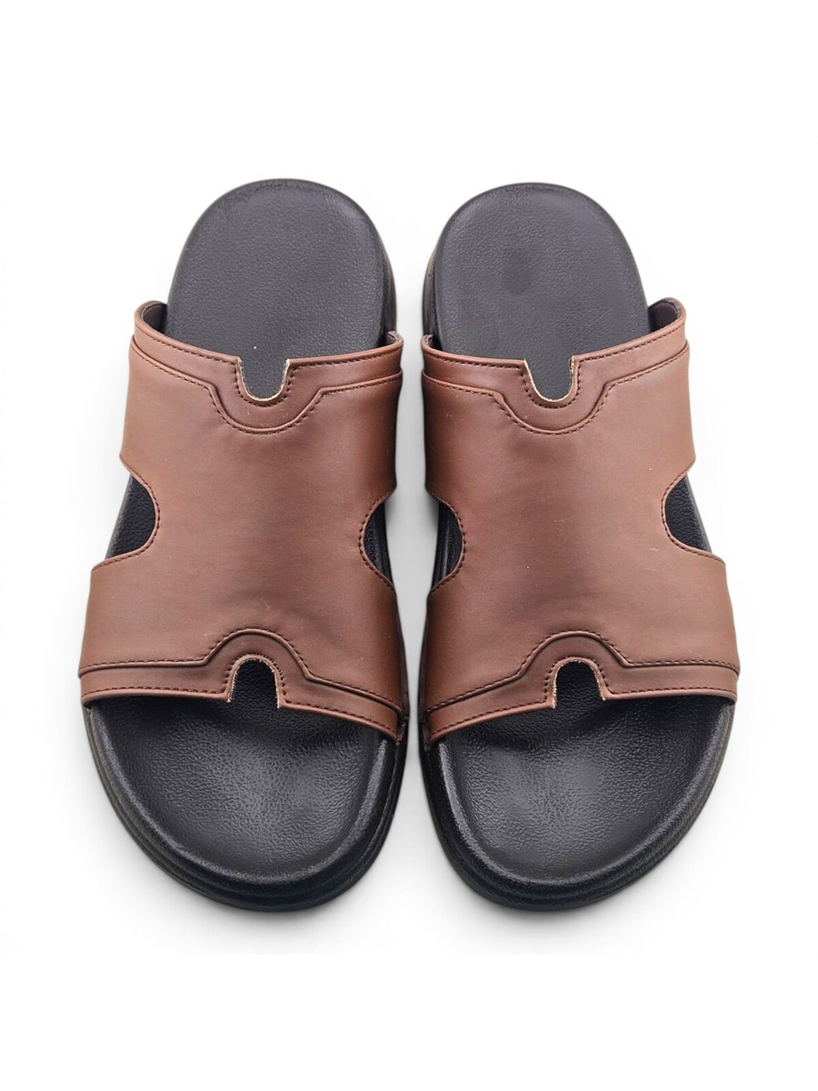 Men Brown Comfort Slide Sandals