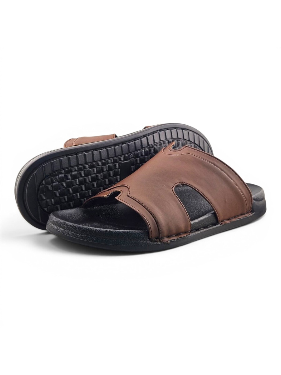Men Brown Comfort Slide Sandals