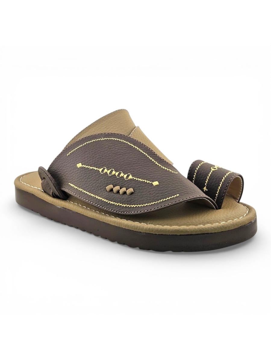 Men Brown Leather Thobe Sandals