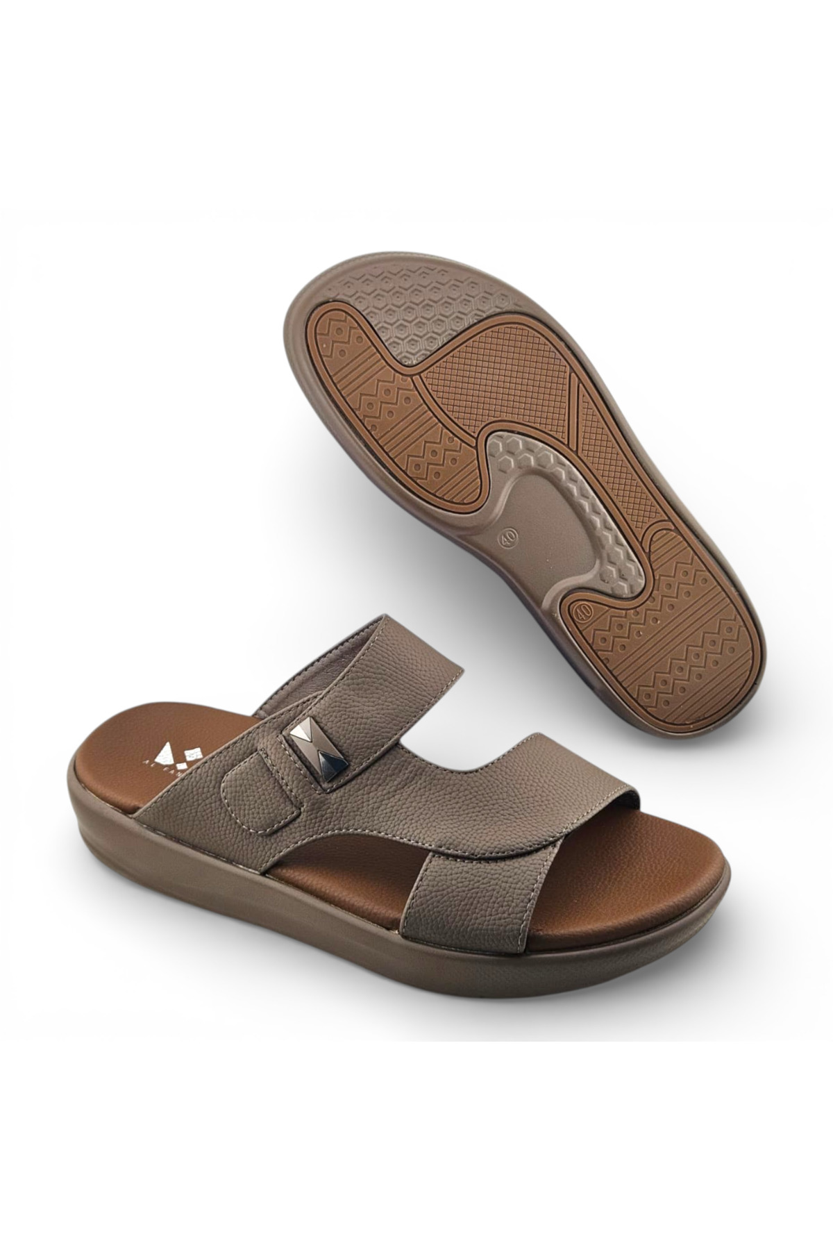 Men Khaki Comfort Slide Sandals