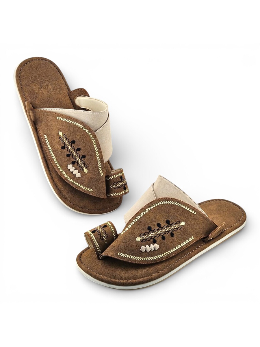 Tan Men Arabic Sandals - Traditional Comfort
