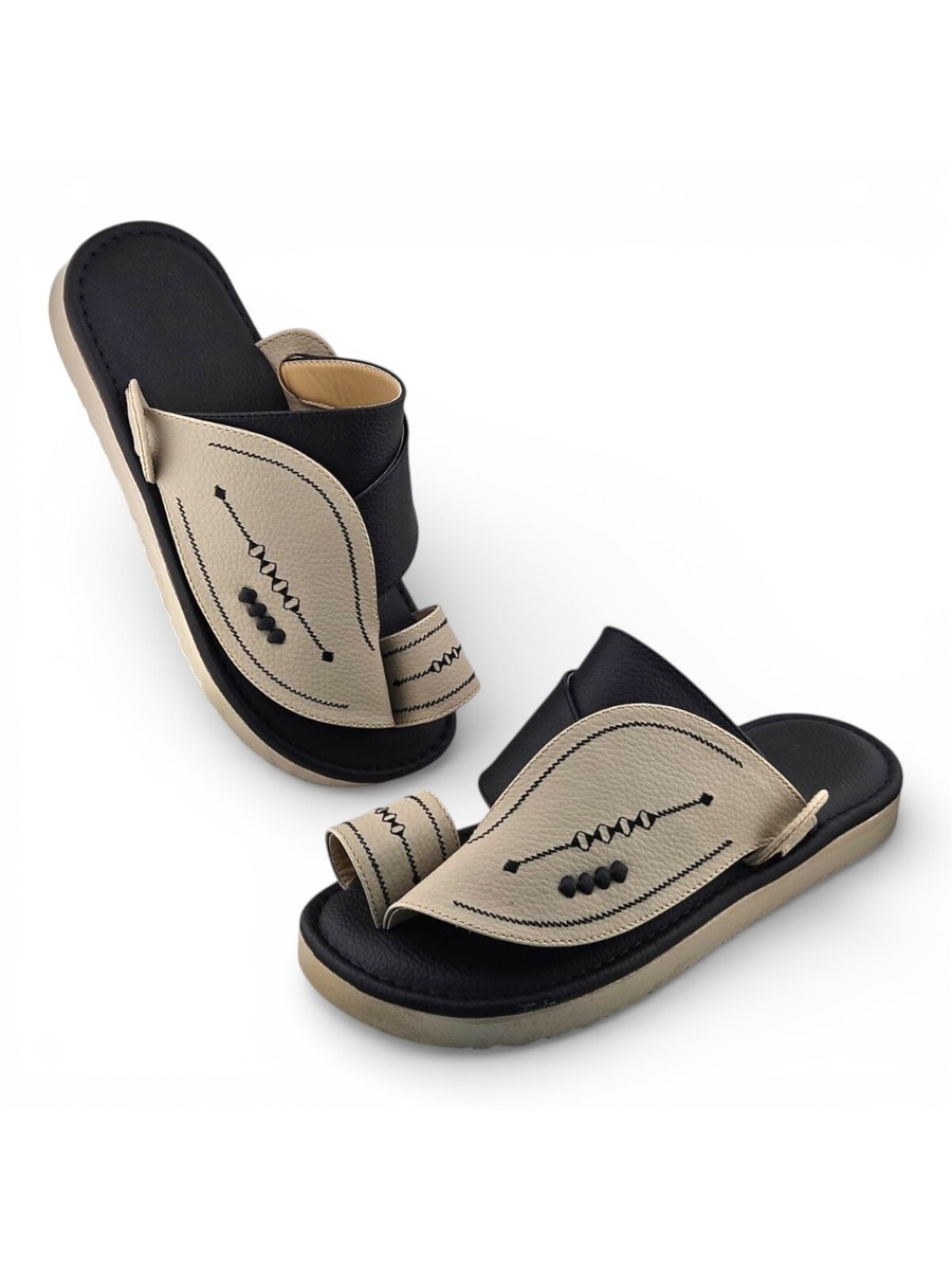 Men Beige Emirati Sandals - Casual Thong Slippers