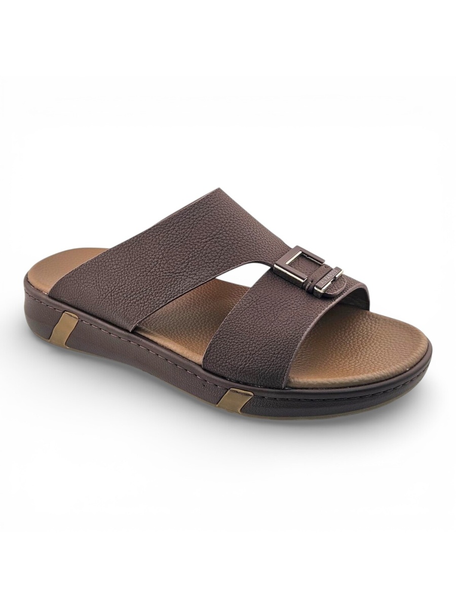 Men Coffee Brown Casual Leather Sandals