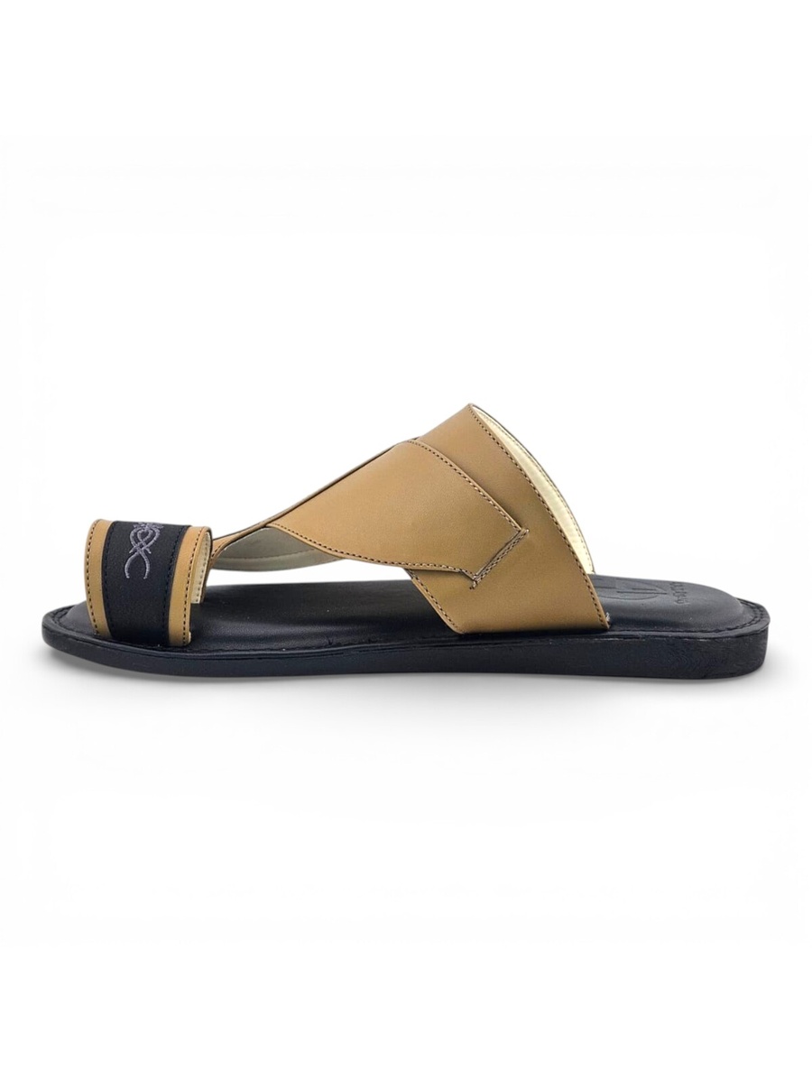Men Black Arabic Sandals with Embroidery