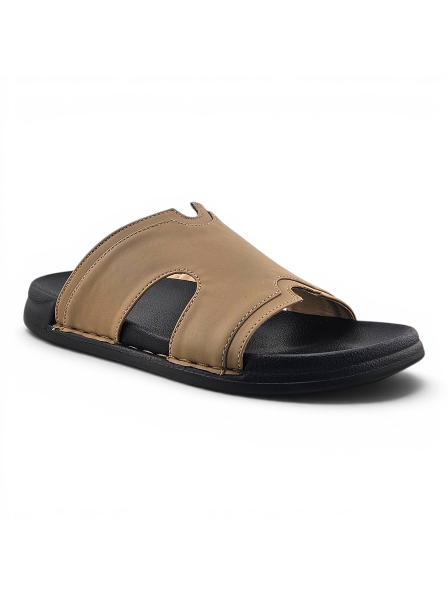 Men Khaki Comfort Slide Sandals
