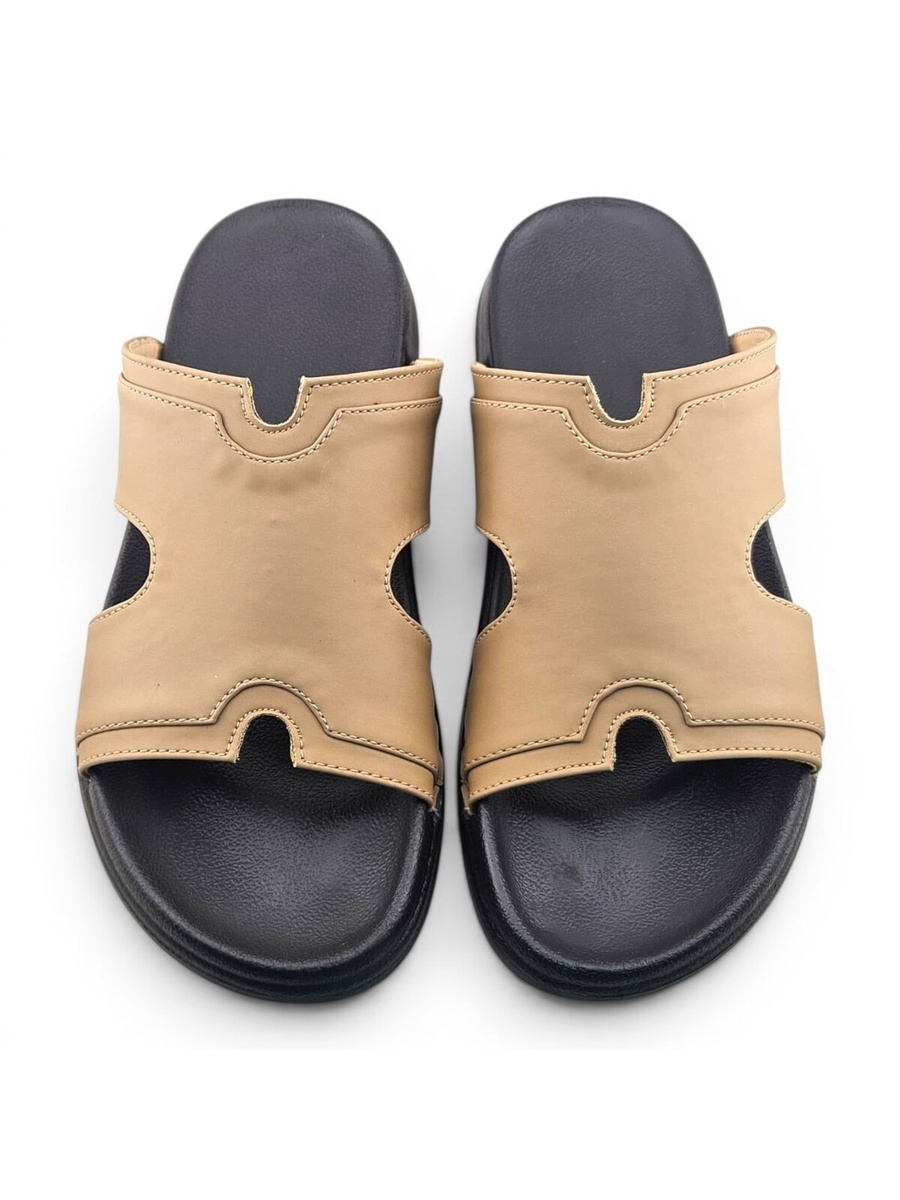 Men Khaki Comfort Slide Sandals